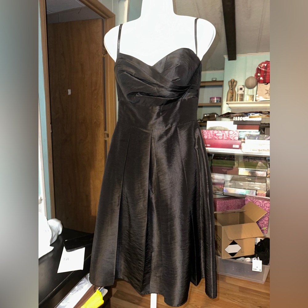 After Six Black Strapless A-Line Cocktail Dress